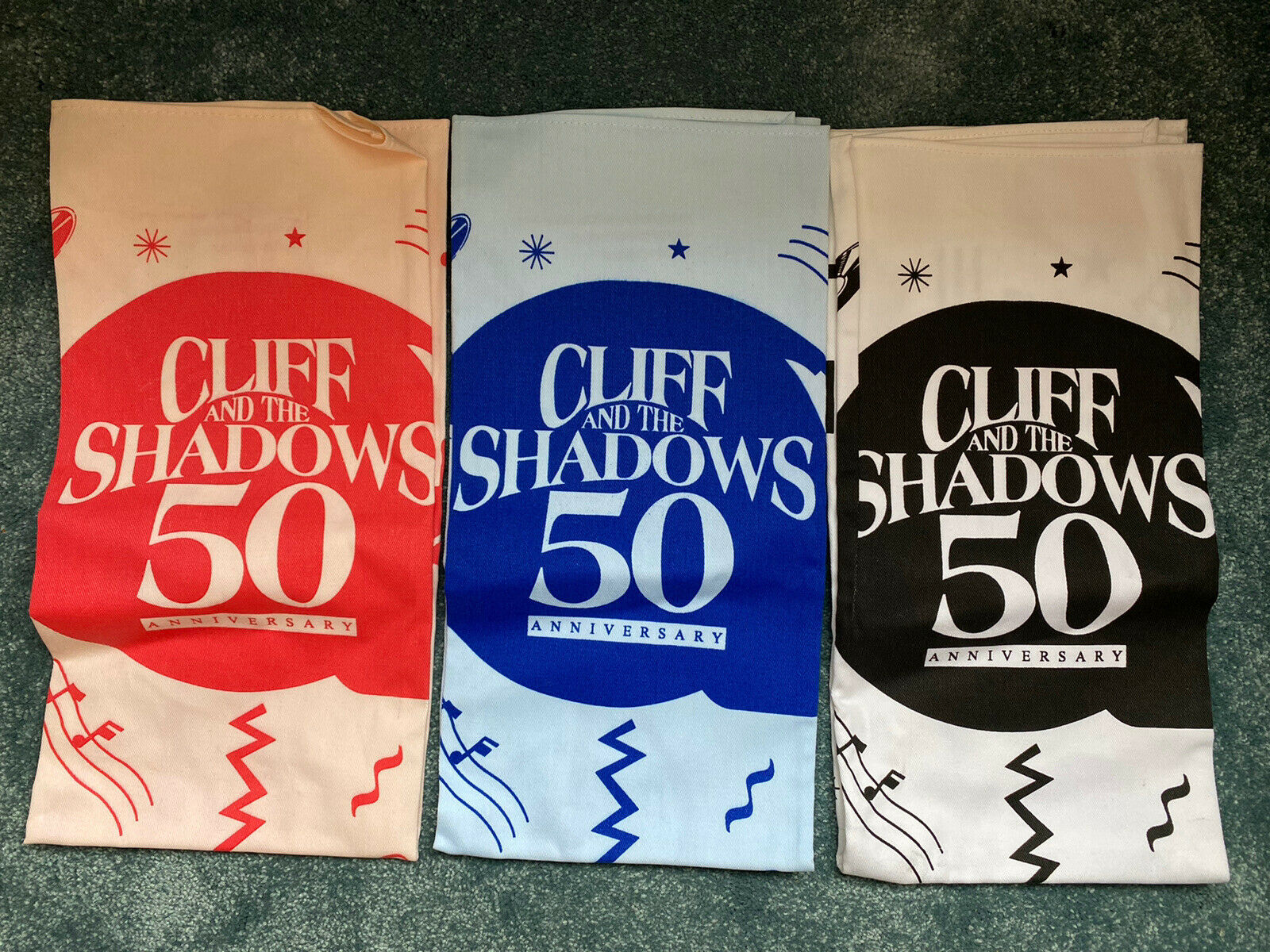 Cliff Richard & Shadows 50th Final Concert Tour Official Merchandise Tea Towels